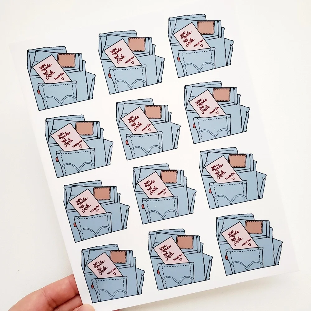 LB087 STICKERS Custom Poshmark Stickers You Make Me Smile Thank You Sticker - Picture 4 of 7